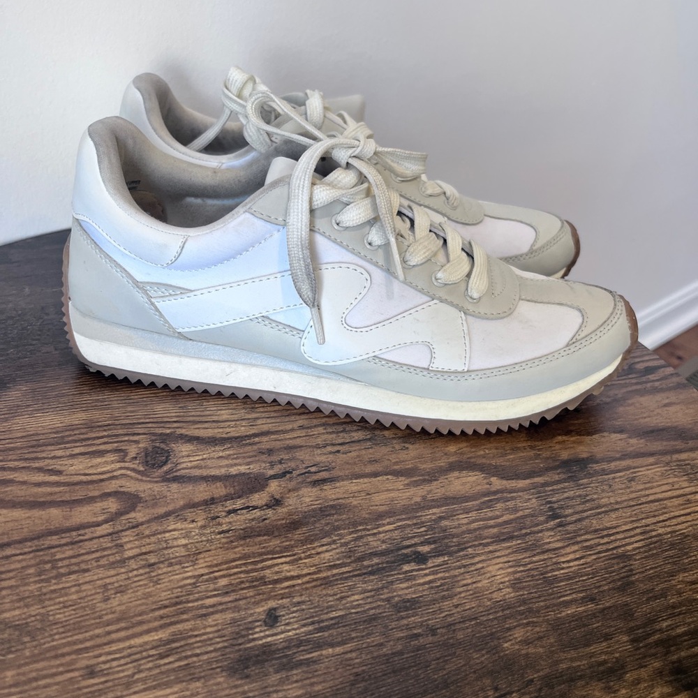 Stylish White and Cream Sneakers